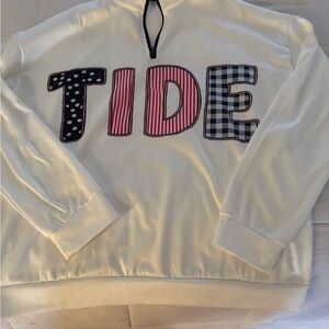 White Sweatshirt with TIDE Lettering